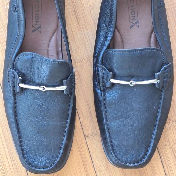 Section X Men's Darion Leather Bit Buckle Drivers size 9.5 Black Loafers Brazil - Picture 5 of 16